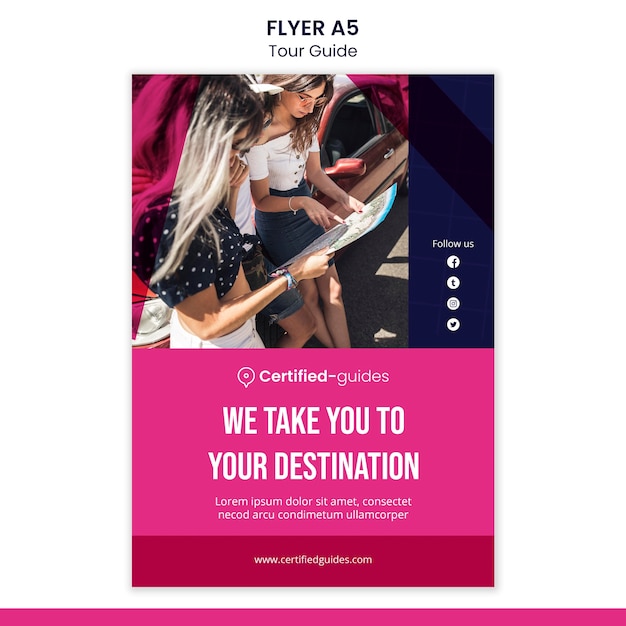 Free PSD tour guide flyer template