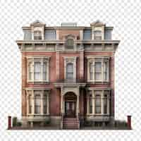 Free PSD townhouse house isolated on transparent background