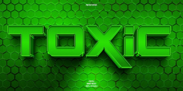 Free PSD toxic 3d editable text effect