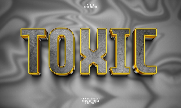 Free PSD toxic 3d editable text effect