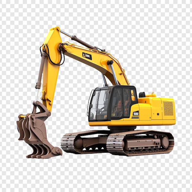 Free PSD track excavator png isolated on transparent background