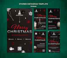 Free PSD traditional christmas ig stories collection