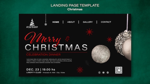 Traditional christmas landing page template