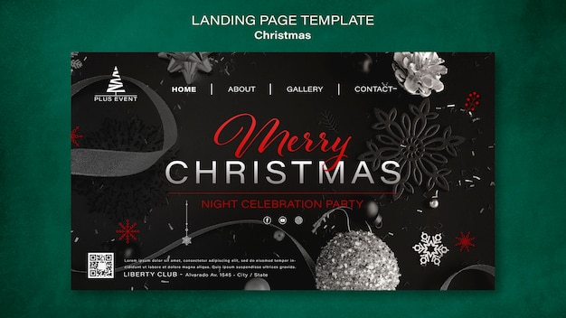 Free PSD traditional christmas landing page template