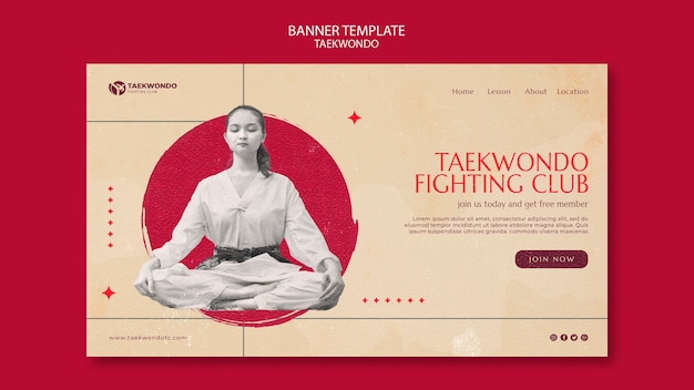 Free PSD traditional tawkwondo martial arts landing page template