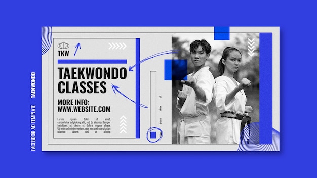 Modello promozionale tradizionale per social media di arti marziali tawkwondo