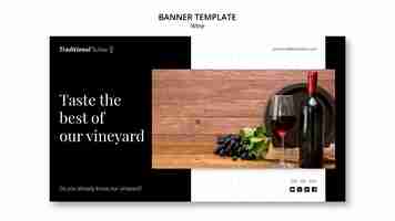 Free PSD traditional wine banner template design