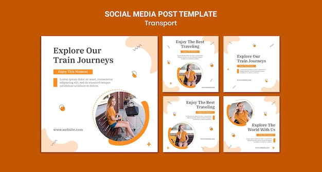 PSD Template: Train Journeys Social Media Post