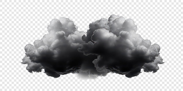 Free PSD transparent dark puffy cloud element on white background