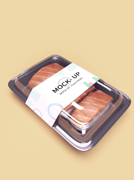 Transparent food container mockup