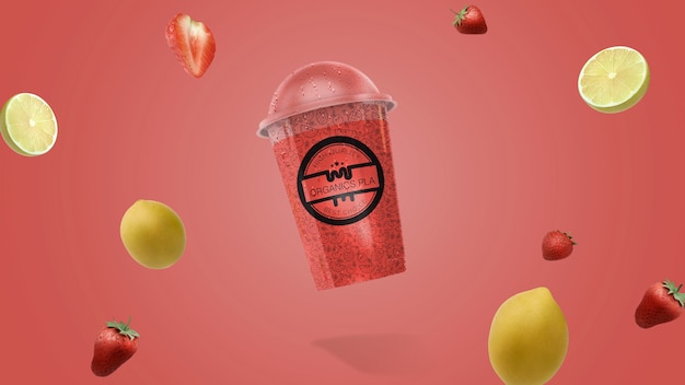 Download Free Psd Transparent Smoothie Glass Mockup