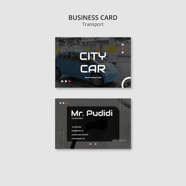 Transport Concept Business Card Template – Free PSD Download