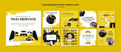 Free PSD transport concept instagram posts template