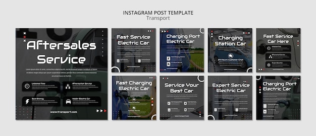 Free PSD transport concept instagram posts