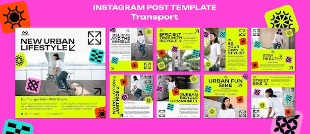 Free PSD transport concept  instagram posts