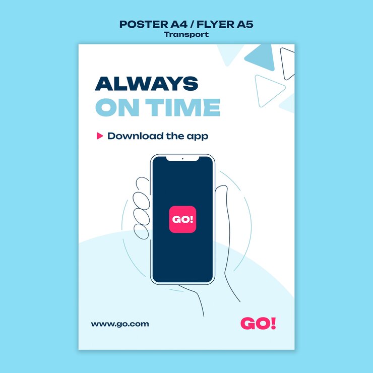 Free PSD transport concept poster template