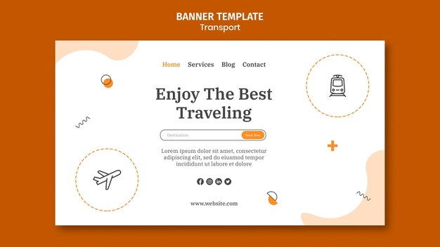 Transport horizontal banner template