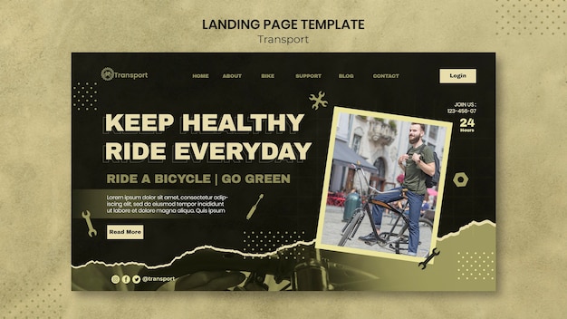 Transport landing page template design