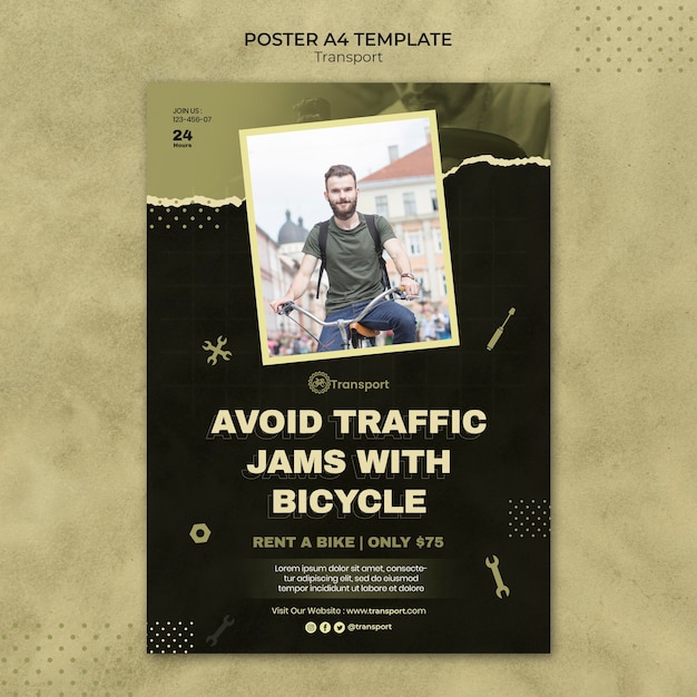 Free PSD transport poster template design