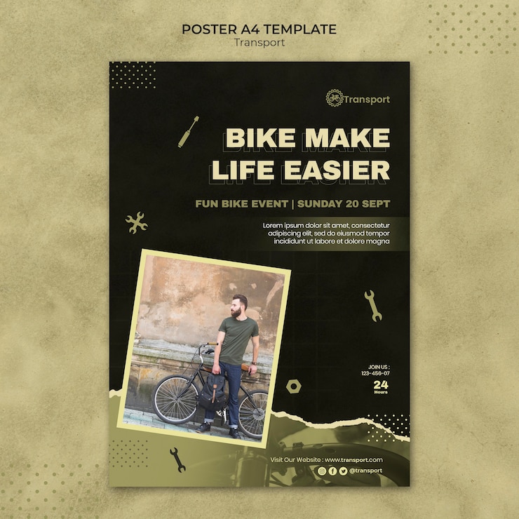 Free PSD transport poster template design