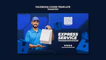 PSD gratuito modello di copertina facebook del servizio di trasporto