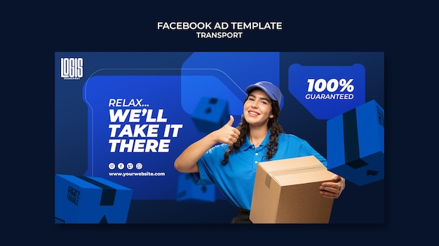 Free PSD transport service facebook template