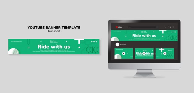 Free PSD transport service youtube banner template