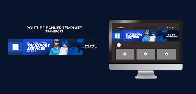 Transport service youtube banner template