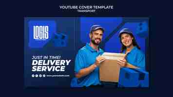 Free PSD transport service youtube cover template