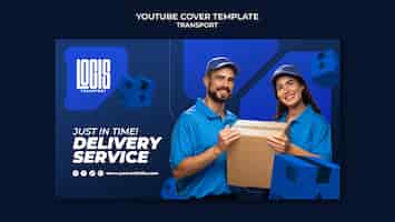 Free PSD transport service youtube cover template