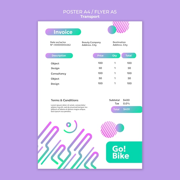 Free PSD transport  template design