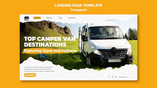 Free PSD transport  template design