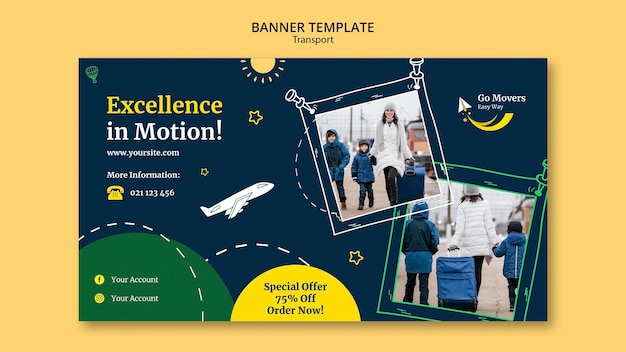 Transportation service banner template