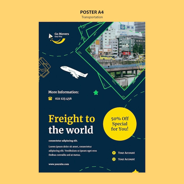 transportation service poster template