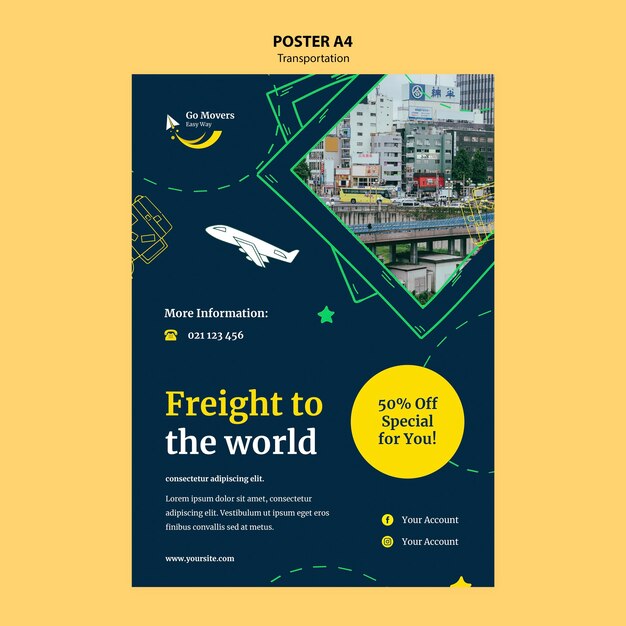 transportation service poster template