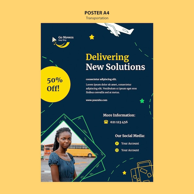 Transportation service poster template
