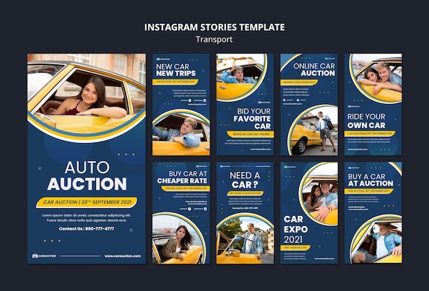 Free PSD transportation social media stories