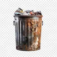 Free PSD trash can isolated on transparent background