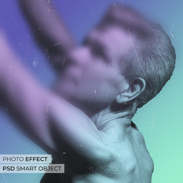 Free PSD traslucent glass photo effect