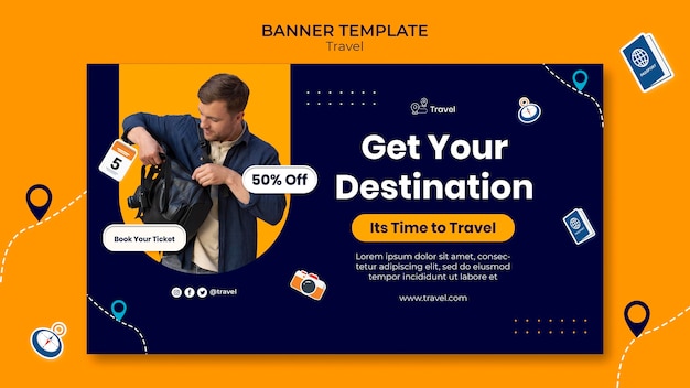 Travel adventure banner template