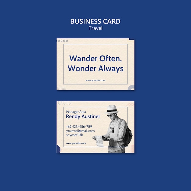 Free PSD travel adventure business card template