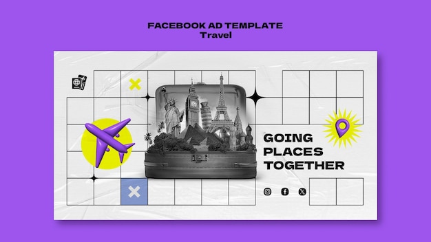 Travel adventure facebook template