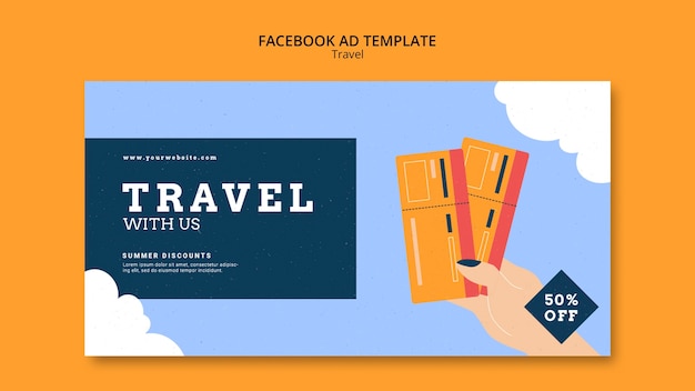 PSD gratuito modello di facebook per le avventure di viaggio