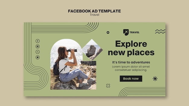 Free PSD travel adventure facebook template