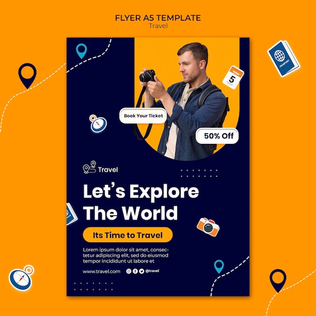 Travel adventure flyer template