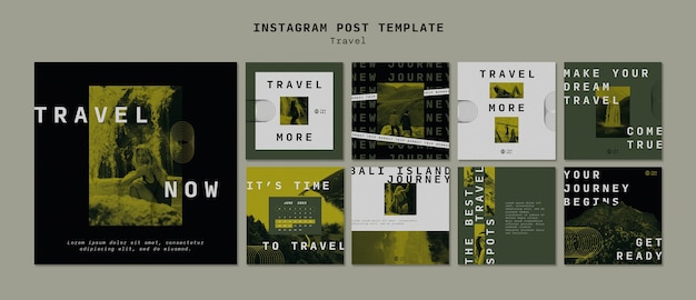 Free PSD travel adventure instagram posts