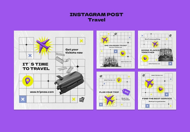 無料PSD トラベルアドベンチャーのインスタグラム投稿