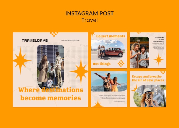 PSD gratuito post di instagram di avventure di viaggio
