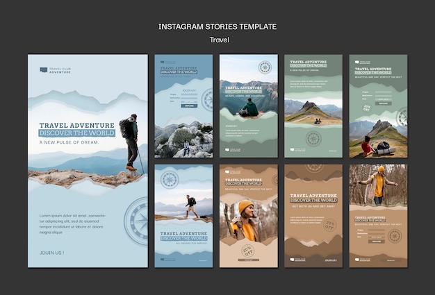 Free PSD travel adventure instagram stories