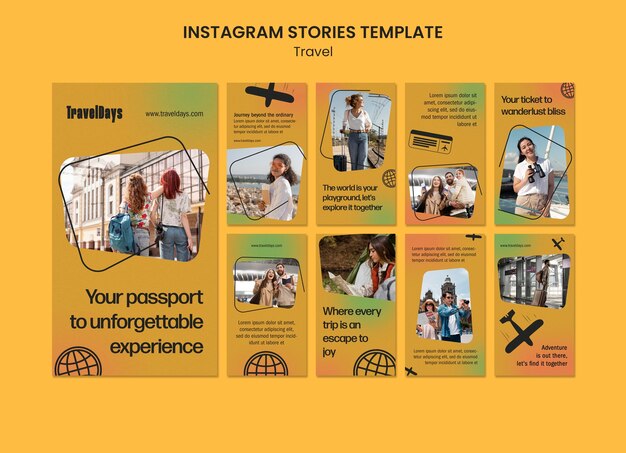 Free PSD travel adventure  instagram stories